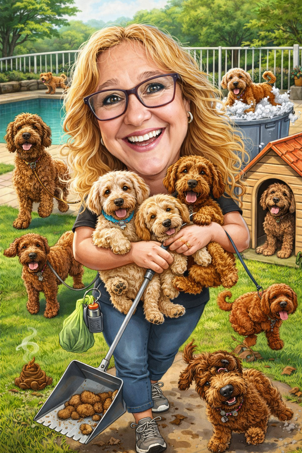 Charli with her Royal Litter.